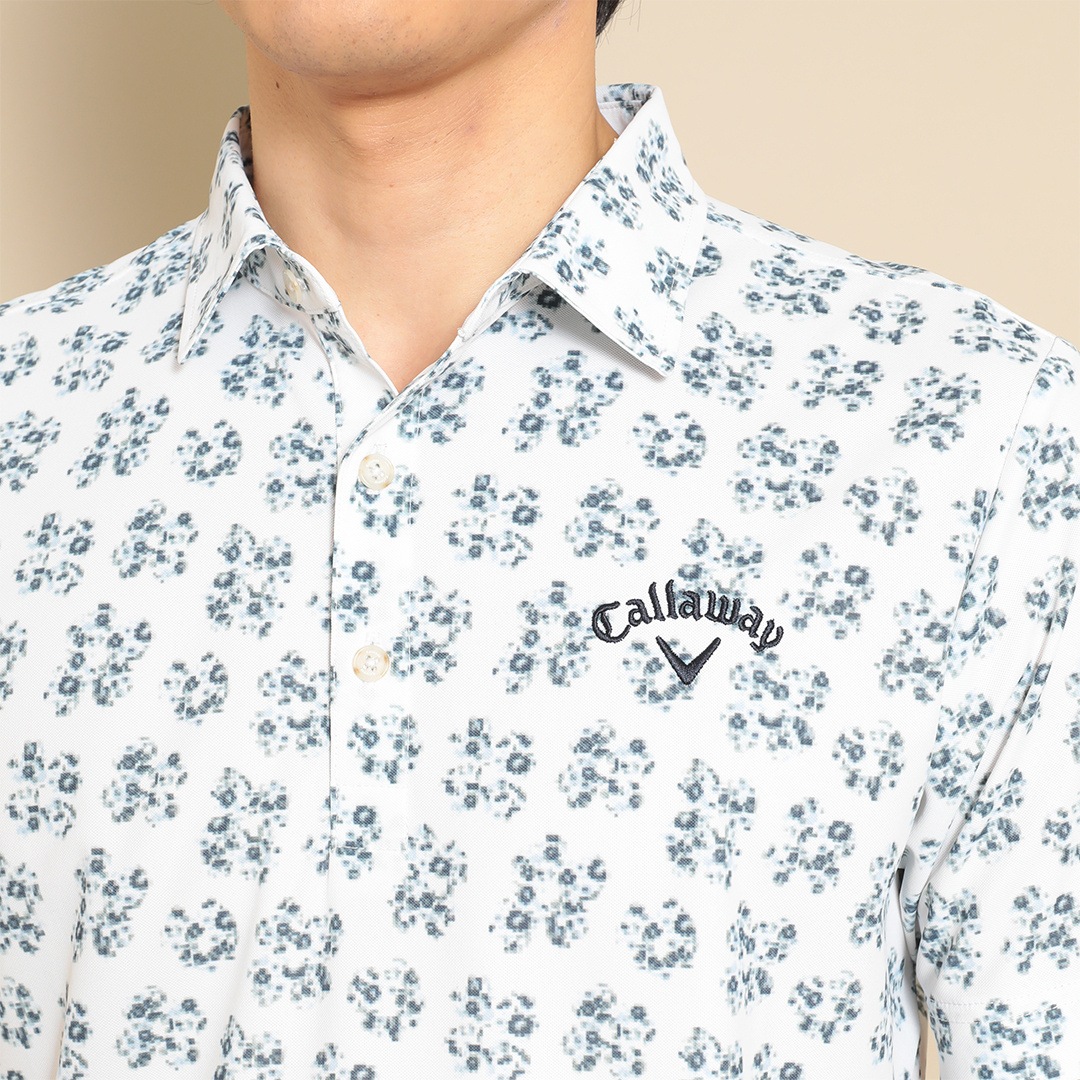 CALLAWAY バグフラワープリントコンパクトカノコ半袖シャツ ※4Lサイズ