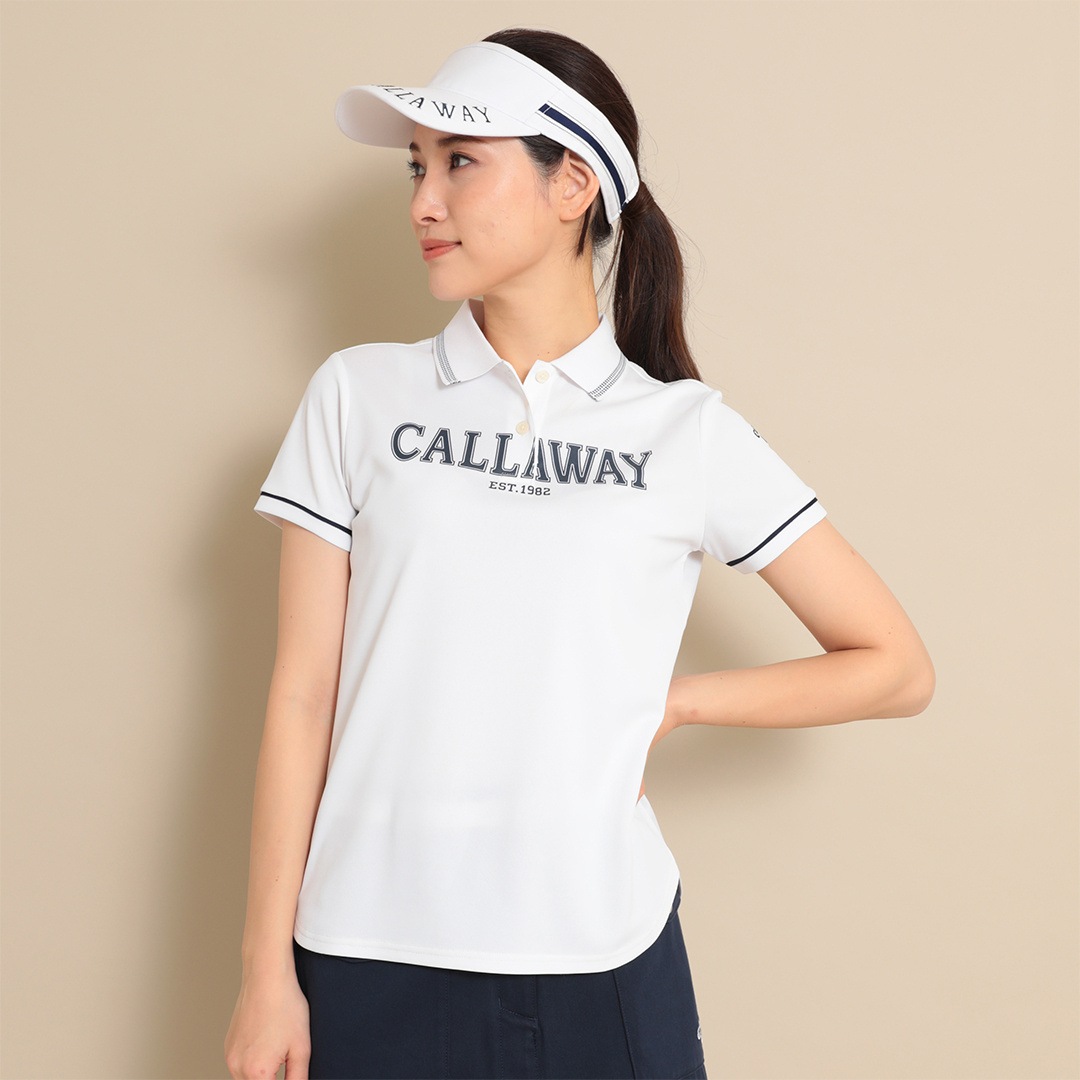CALLAWAY ハートプリントカノコ半袖ポロシャツ (WOMENS