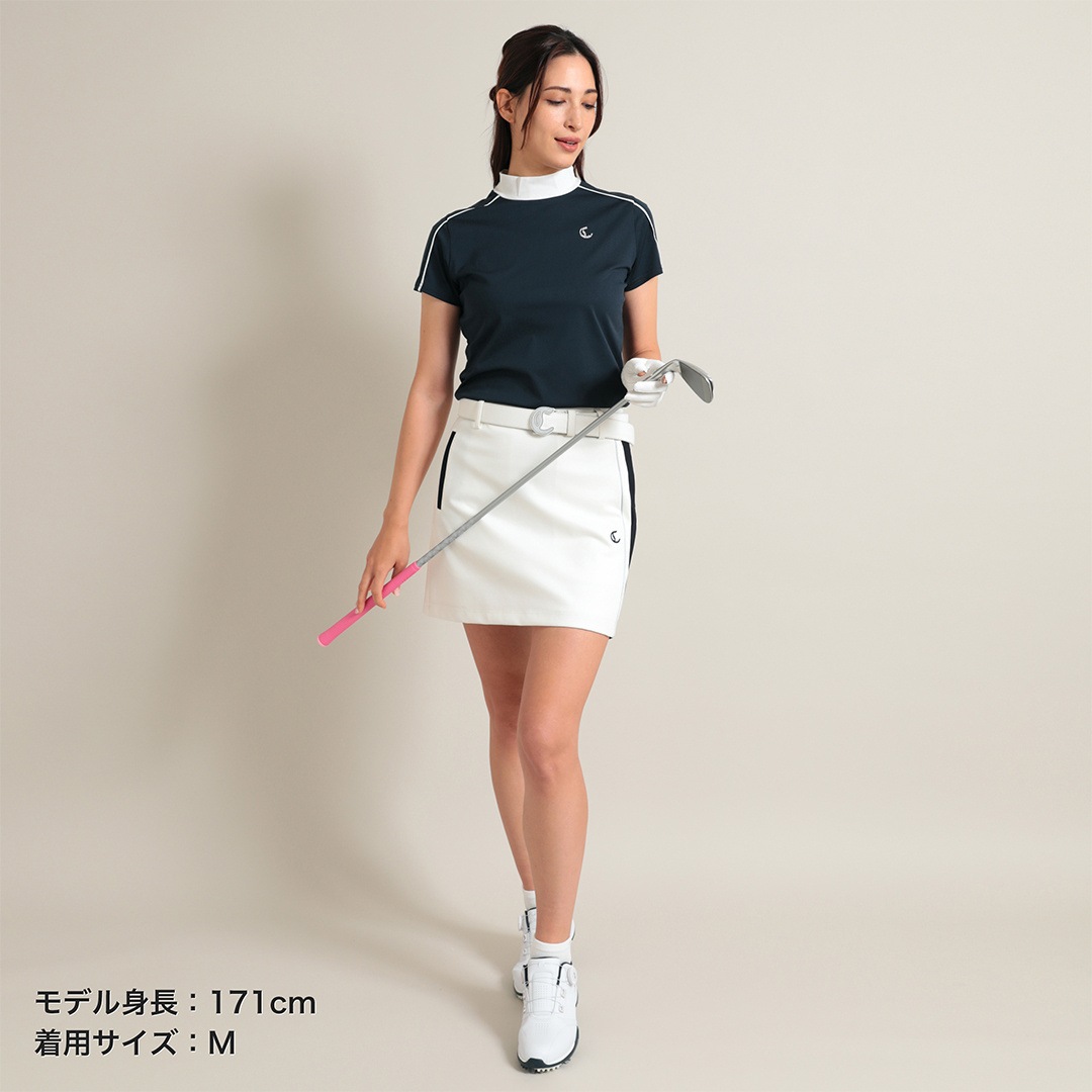 CALLAWAY RED LABEL ハイゲージスムースモックネック半袖シャツ(WOMENS