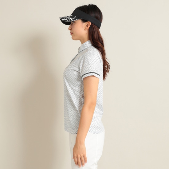 変形ロゴプリントクールマックスカノコシャツ (WOMENS)