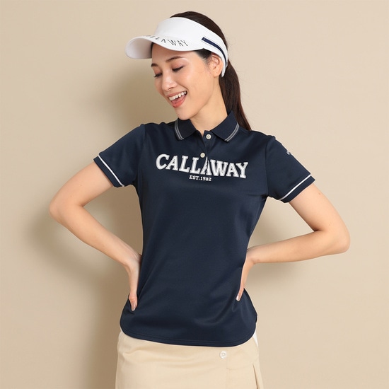 CALLAWAY ハートプリントカノコ半袖ポロシャツ (WOMENS)
