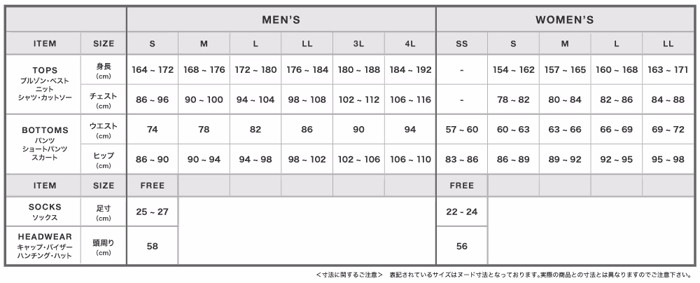 Size Chart